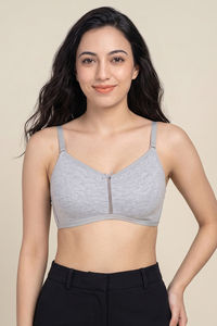 Zivame Everyday Double Layered Non Wired 3/4th Coverage T-Shirt Bra - Grey Melange — thumbnail 2